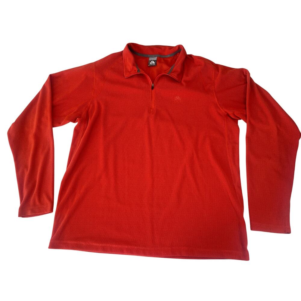 Nike ACG Textured Quarter Zip‎ Fleece Pullover Orange Sweatshirt Size Mens XL